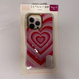 NIB SkinnyDip London Pink Heart iPhone13 Pro Case DropTested Valentine Case